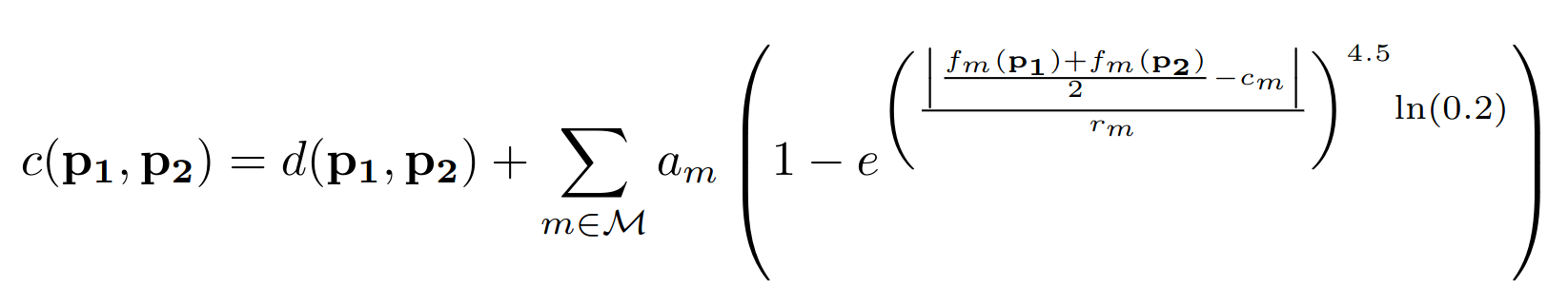 Edge cost formula